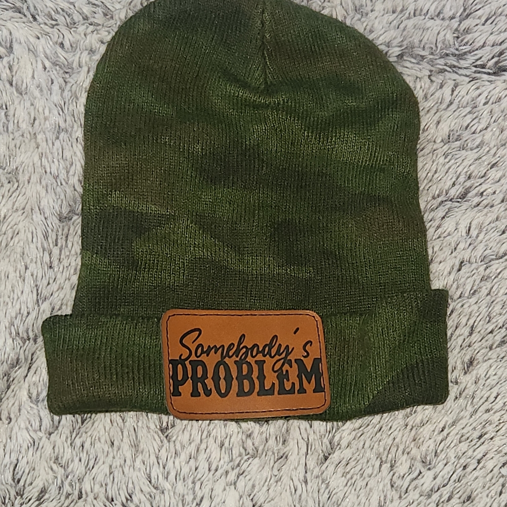 SHEIN Olive Green Beanie with Patch